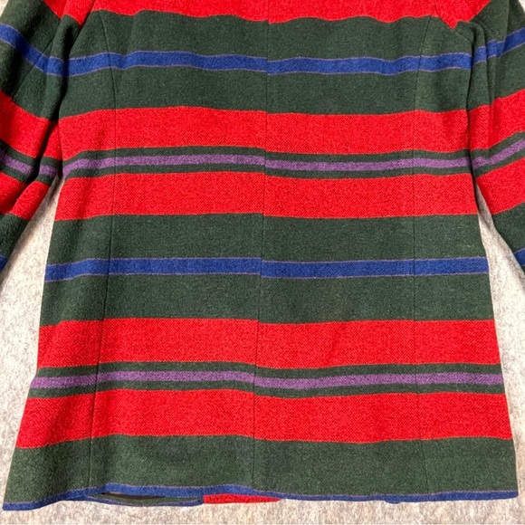 Vtg 90s Casual Corner Southwestern Aztec Striped Wool Blend Jacket Peacoat Sz 4 - Picture 12 of 15